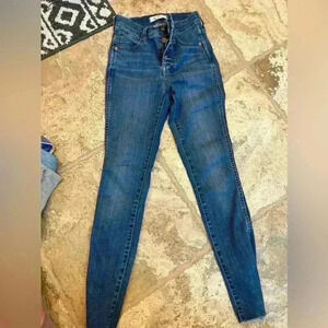 Madewell 10" High Rise Skinny Jeans Dark Wash Women's Size 23 Button Fly